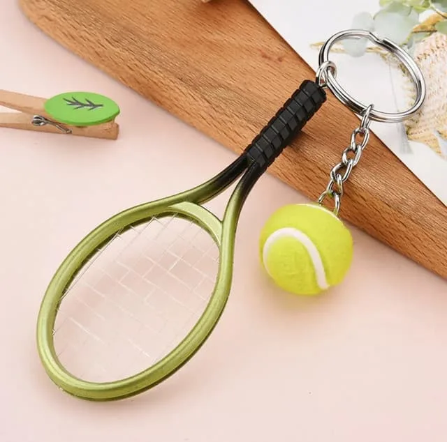 Tennis Racket Ball Key Chain