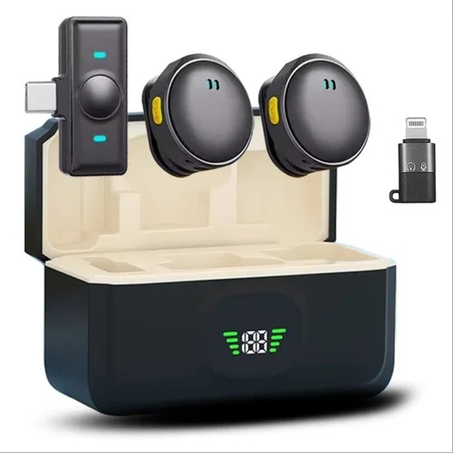 Q8 Wireless Lavalier Microphone Magnetic Recording Live Streaming Noise Cancellation